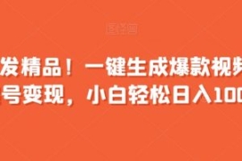全网首发精品！一键生成爆款视频...