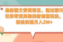 最新图文带货项目，通过聊天记录...