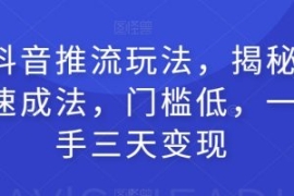 全新抖音推流玩法，揭秘百万网红...