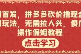 全网首发，拼多多砍价撸现金，偏...