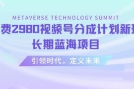 外面收费2980视频号分成计划最新...