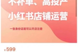 不补单、高投产的小红书店铺运营...