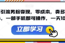 快手引流男粉变现，零成本，卖多...