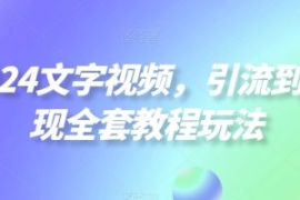 2024文字视频，引流到变现全套教...