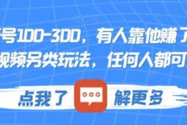 一个账号100-300，有人靠他赚了3...