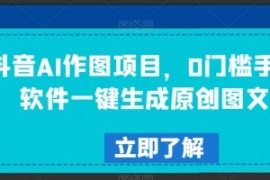 抖音AI作图项目，0门槛手机软件...