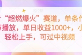 抖音“超燃爆火”赛道，单条作品...