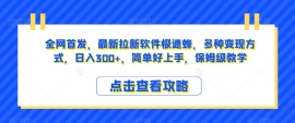 全网首发，最新拉新软件极速蜂，...