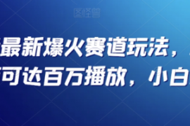 抖音最新爆火赛道玩法，几秒视频...