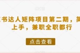小红书达人矩阵项目第二期，简单...
