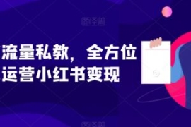 小红书流量私教，全方位教你运营...