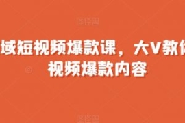 全领域短视频爆款课，全网两千万...