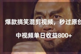 爆款搞笑混剪视频，百分百过原创...