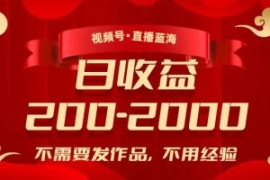 视频号直播蓝海，不需要发作品，...