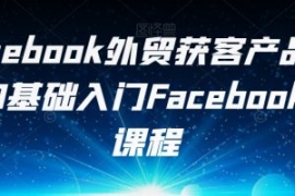 Facebook外贸获客产品出海，0基...