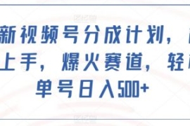 最新视频号分成计划，简单上手，...