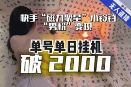 【日入破2000】快手无人直播不进...