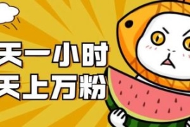 暴力涨粉项目：每天一小时，七天...