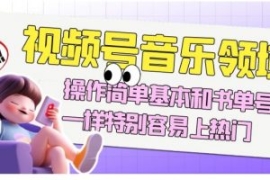 视频号音乐领域项目玩法，操作简...