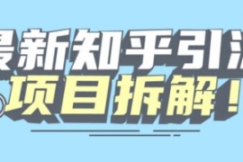 项目拆解知乎引流创业粉各种粉机...
