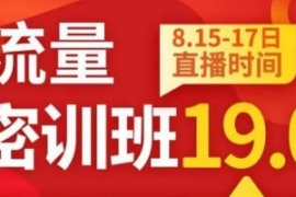 秋秋线上流量密训班19.0，打通流...