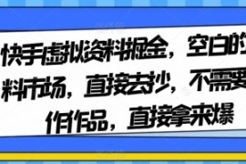 快手虚拟资料掘金，空白的资料市...