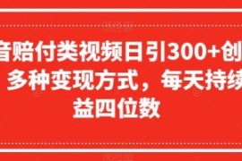 抖音赔付类视频日引300+创业粉，...