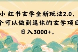 小红书玄学全新玩法2.0，一个可...